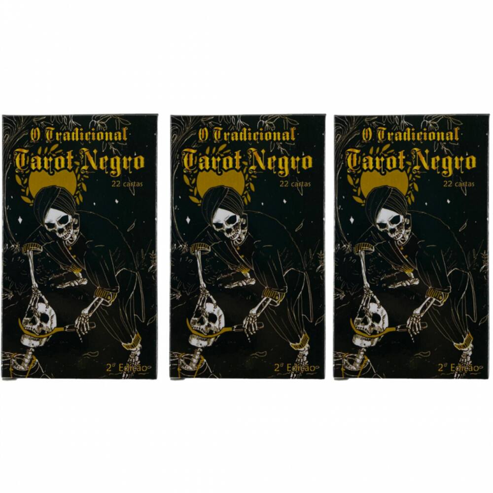 Kit Atacado com 3 Baralhos o Tarot Negro 22 Cartas 2ª ed