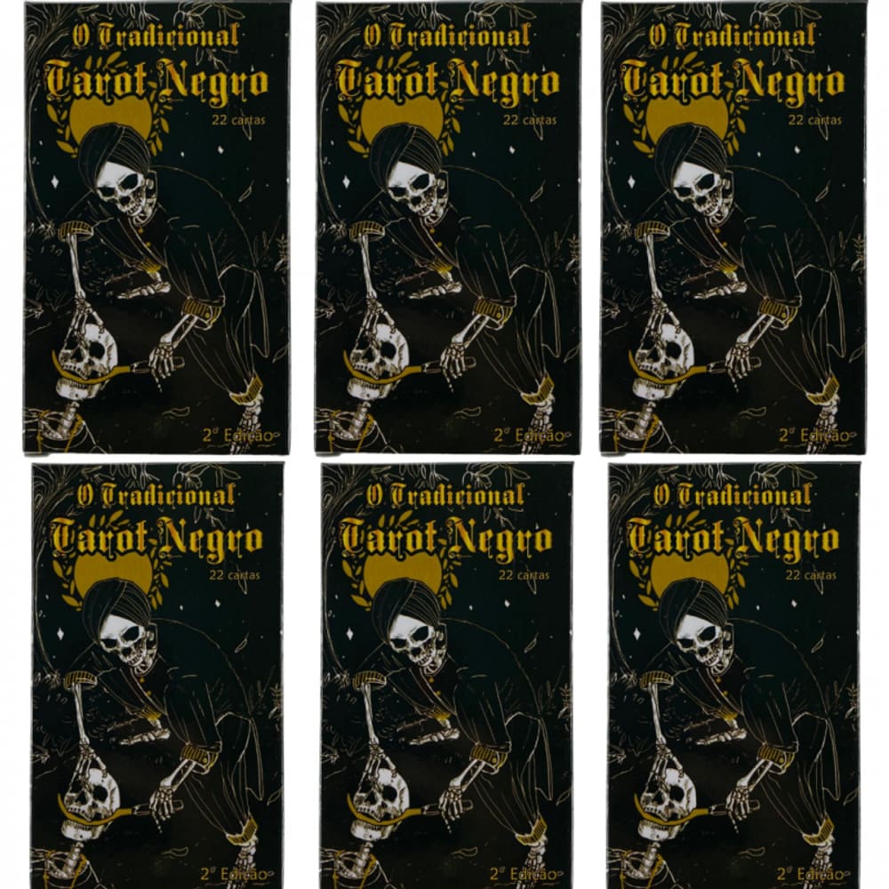 Kit Atacado com 6 Baralhos o Tarot Negro 22 Cartas 2ª ed