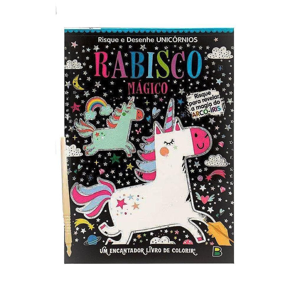 Livro de Colorir Rabisco Magico Scratch Note Sketchbook Papel Preto Desenho Colorido Arco-íris Rainbow Raspadinha