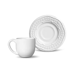 CONJUNTO C/ 6 XÍCARAS DE CAFÉ C/ PIRES MADELEINE BRANCO 72 ml