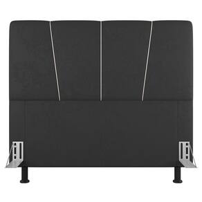Cabeceira Cama Box Casal Amber 140cm Estofada Suede Cinza Escuro - Abmaza