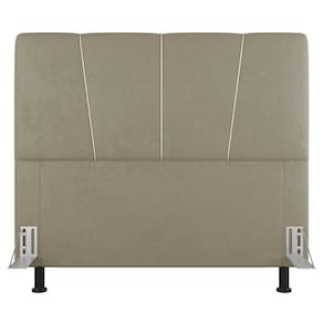 Cabeceira Cama Box Casal Queen Size Amber 160cm Estofada Suede Bege - Abmaza