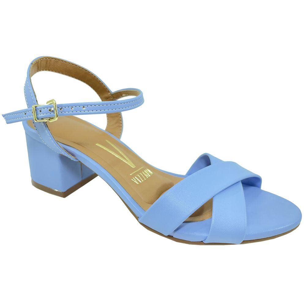 Sandália Vizzano Salto Bloco Médio Feminina - Jeans