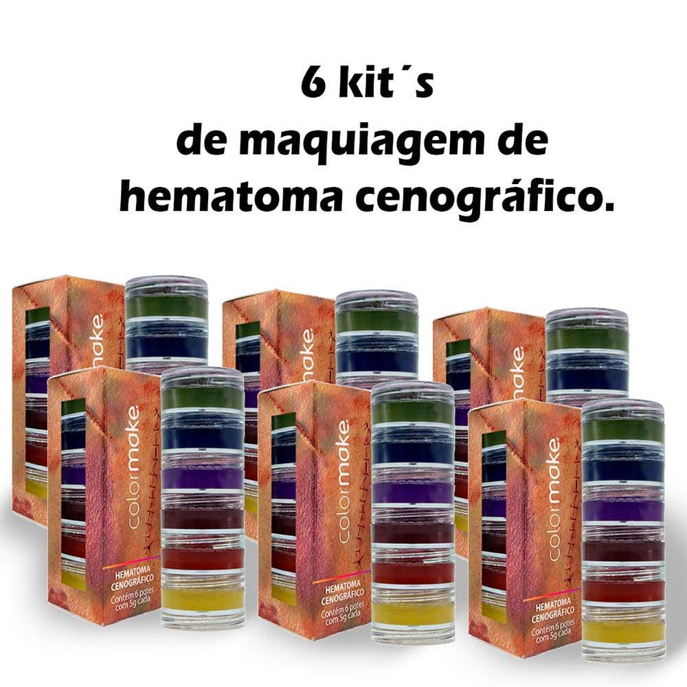 Kit Com 6 Hematoma Cenográfico Corporal C/ 6 Cores Halloween
