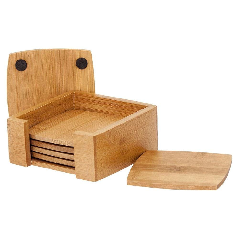 Conjunto de Porta Copos Ecokitchen Quadrado com Suporte 6 Peças Mimo Style