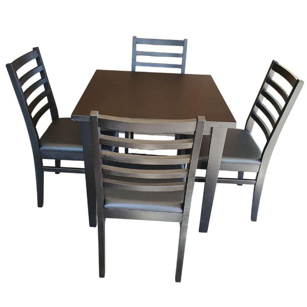 Conjunto Mesa 80x80 com 4 Cadeiras Estofadas Premium