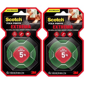 Kit com 2 Fita Dupla Face Fixa Forte EXTREME 3M 24MM X 2M