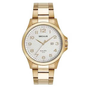 Relógio Seculus Masculino Ref: 44152Gpsvda3 Casual Dourado