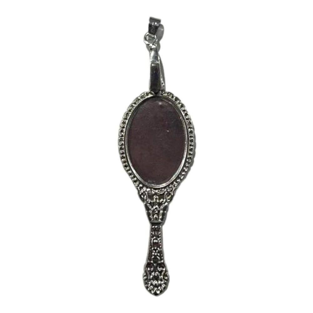 Pingente Abebê Imagem de Iemanjá 7 cm Metal Niquelado