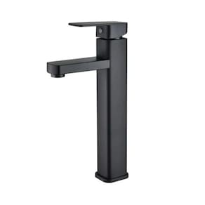 Torneira Banheiro Monocomando Quadrada Alta Preto Black