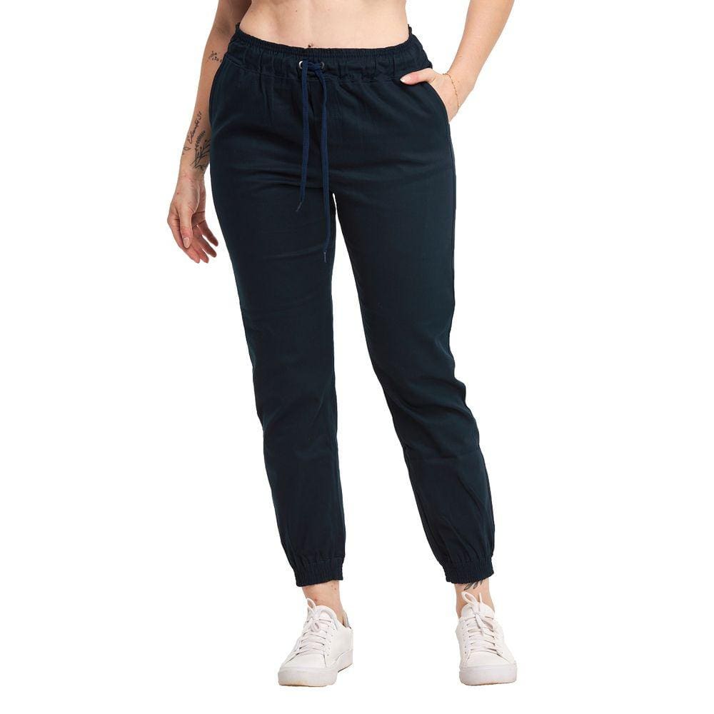 Calça Jogger Sarja Feminina Skinny Com Punho S01F