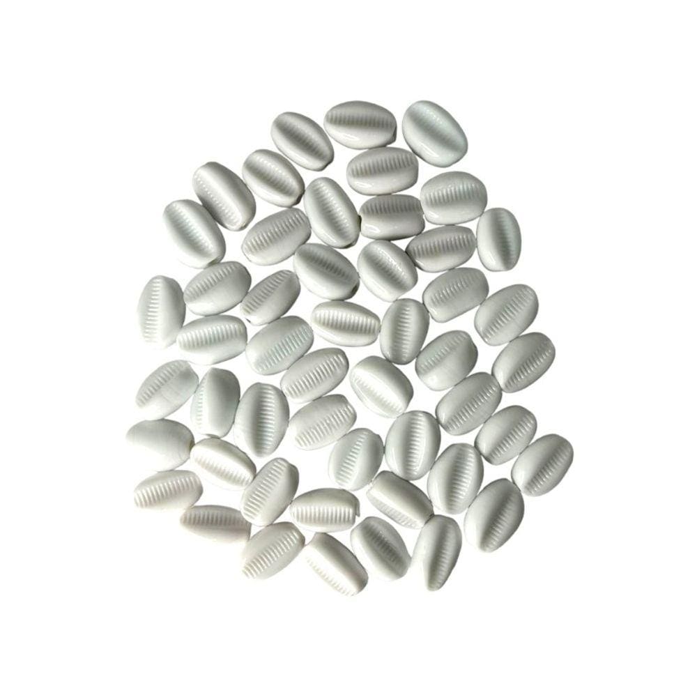 Kit c/ 10 Firmas de Búzios 22 mm Branca Murano Guias