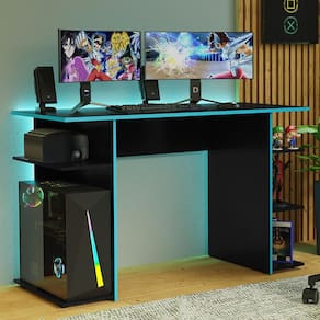 Escrivaninha Mesa para Computador Gamer Preto/Azul 9424 Madesa