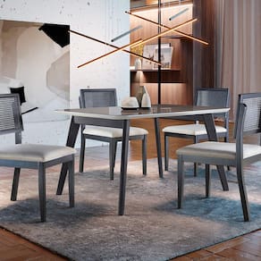Conjunto Sala de Jantar 4 Lugares Bella Madeira Maciça Vidro Preto Stellar - Móveis Mix