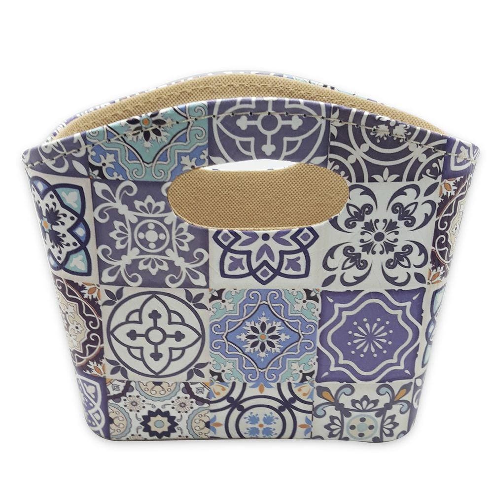 Porta Revista ou Cesto de Flores Bolsa Ladrilhos 20x16cm