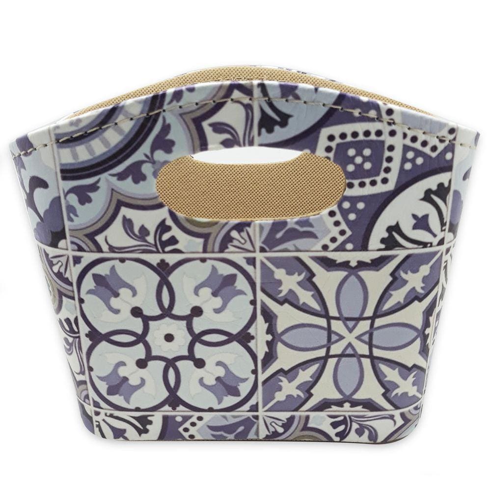 Porta Revista ou Cesto de Flores Bolsa Ladrilhos 20x16cm