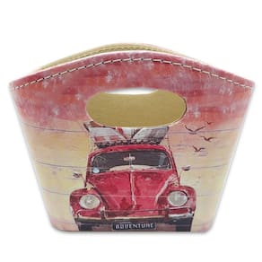 Porta Revista ou Cesto de Flores Bolsa Vintage Fusca 20x16cm