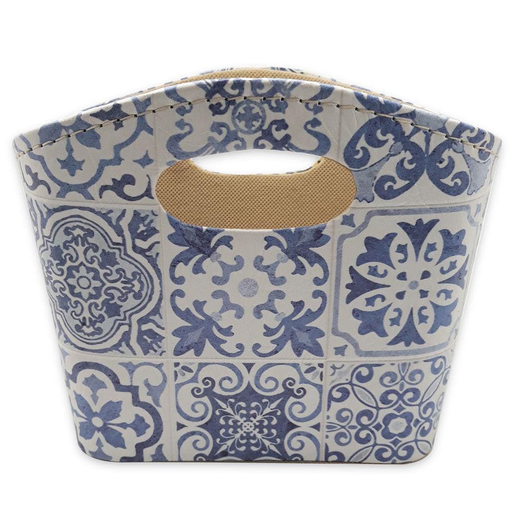 Porta Revista ou Cesto de Flores Bolsa Ladrilhos 20x16cm