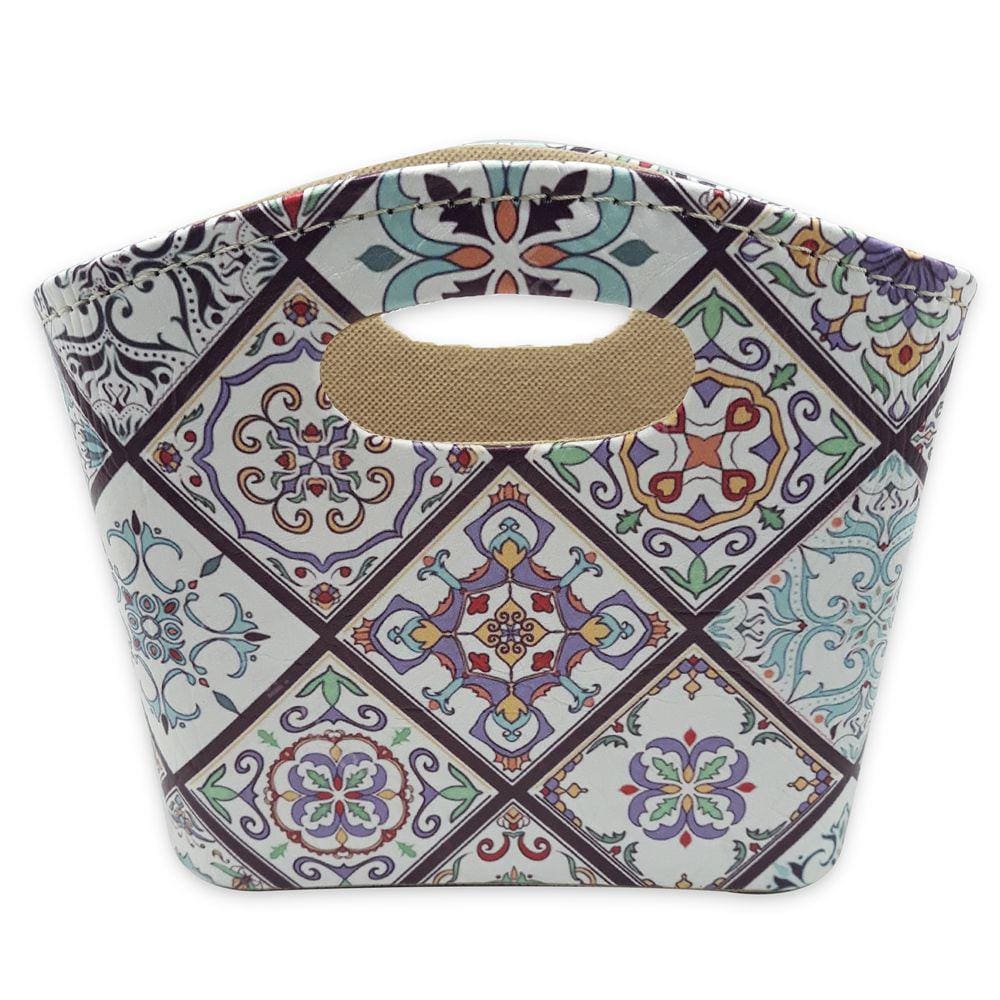 Porta Revista ou Cesto de Flores Bolsa Ladrilhos 20x16cm