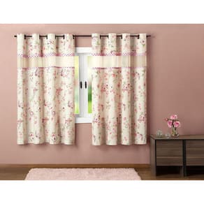 Cortina Quarto Menina Ariela Estampada 1 Peça Varão Simples