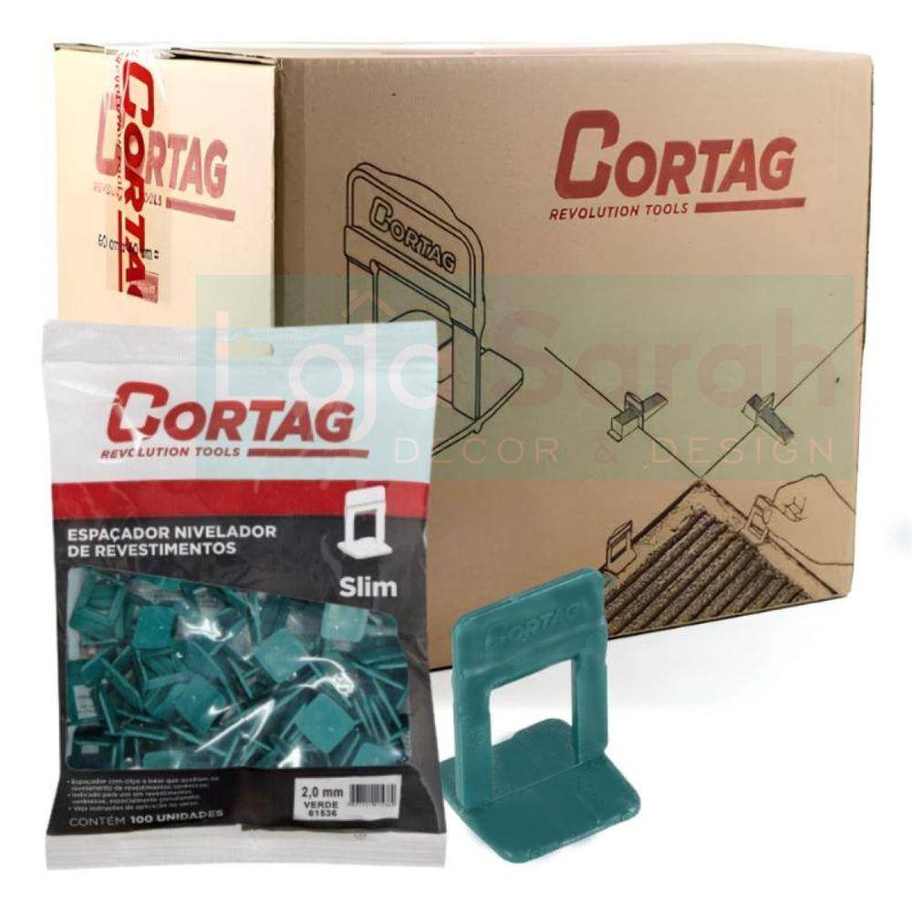 ESPAÇADOR NIVELADOR SLIM 2,0mm CAIXA C/1000 PÇS 62418 CORTAG
