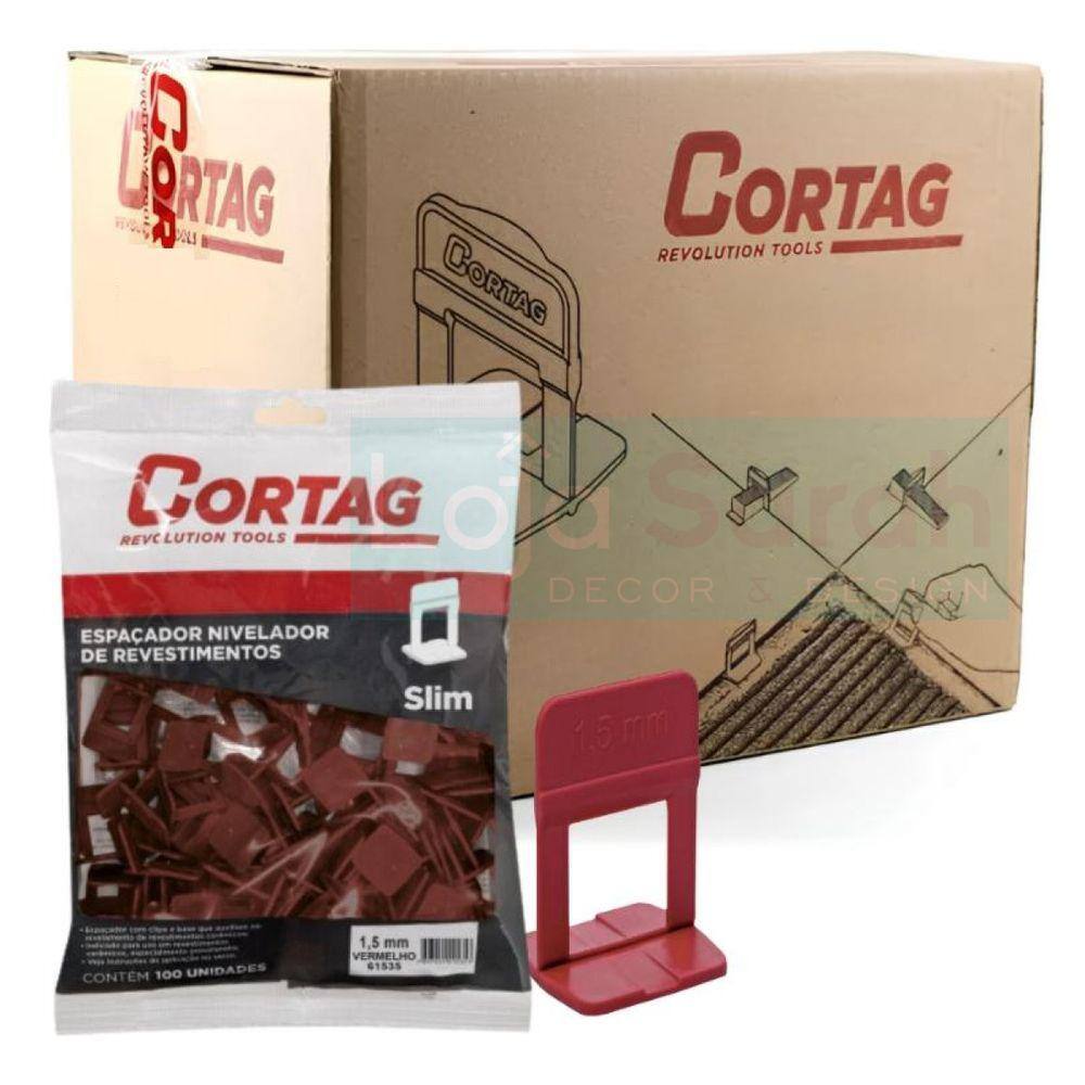ESPAÇADOR NIVELADOR SLIM 1,5 mm VERMELHO CAIXA C/1000 PÇS 62417