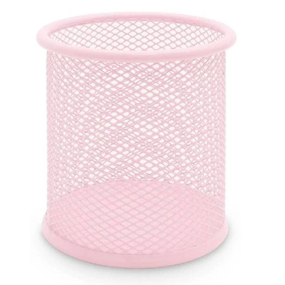 Organizador Porta Lápis Caneta Pincel Clips Escritório Rosa