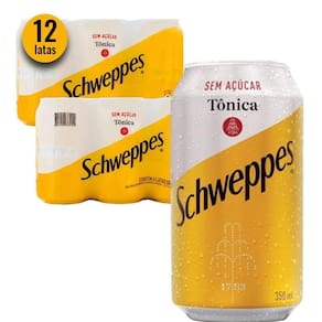 Água Tônica Schweppes Sem Açúcar 350Ml  12 Latas