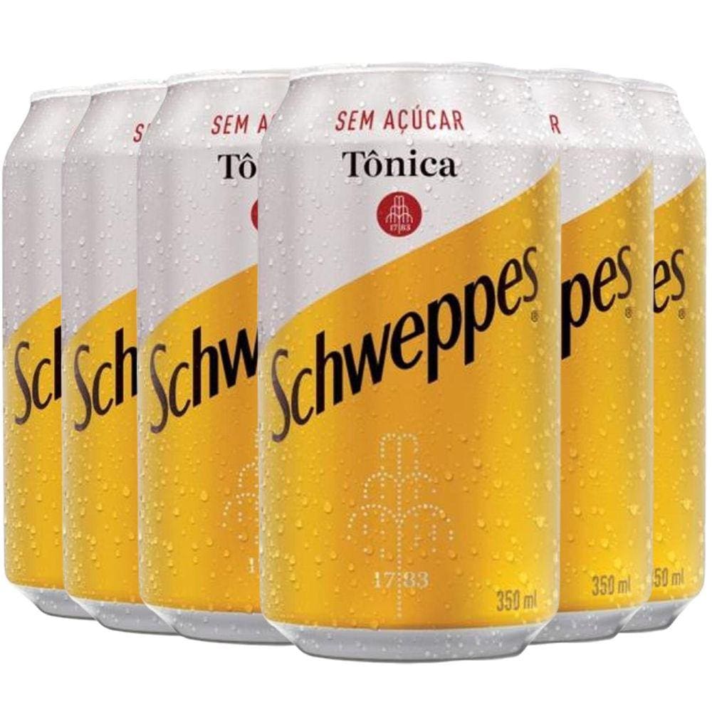 Água Tônica Schweppes Sem Açúcar 350Ml  6 Latas