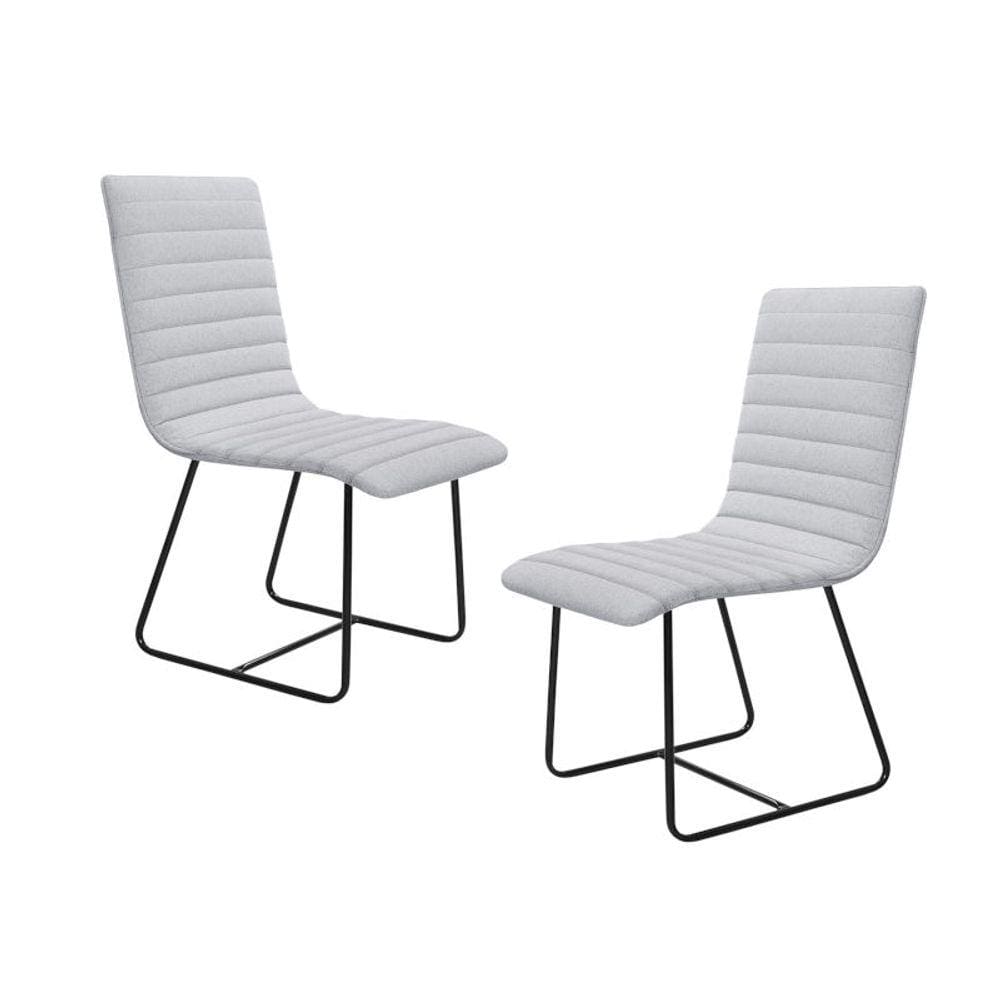 Kit 2 Cadeiras para mesa de jantar base em metal - Cristal - CM Decor