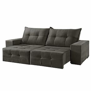 Sofá 3 Lugares Retrátil Reclinável 2,10m Suede Liso Utopia Móveis Mix