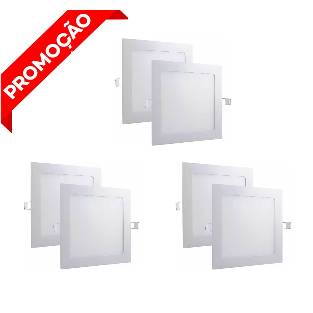 Kit 8 Painel Plafon Luminaria Embutir Led Branco Frio 25w