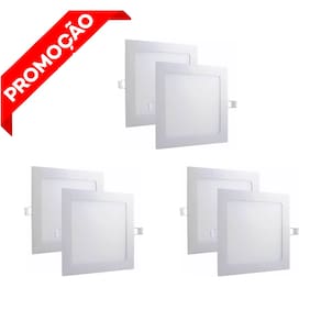 Kit 6 Painel Plafon Luminaria Embutir Led Branco Frio 25w