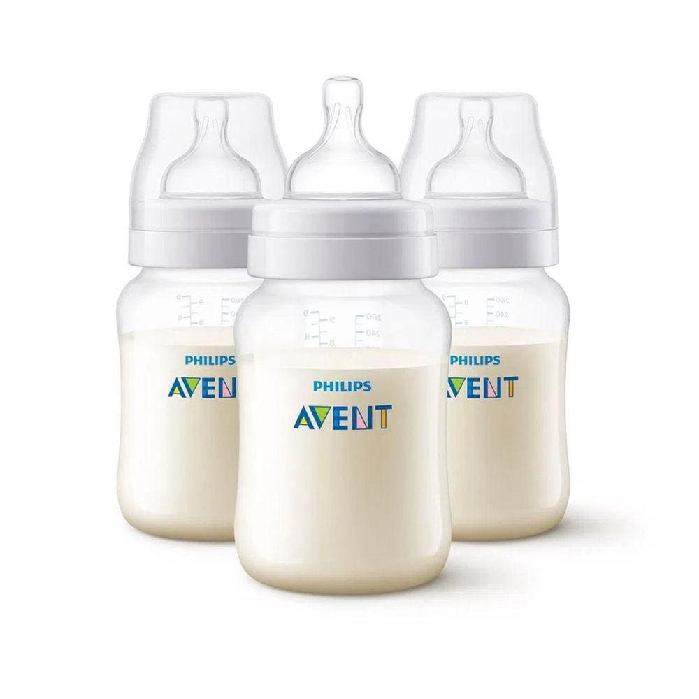 Kit 3 Mamadeiras 260Ml Philips Avent - Scf813/37 - Transparente