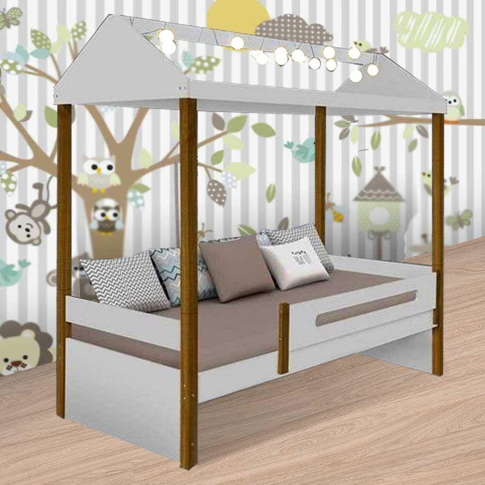 Cama Casa Sara Branca com LED