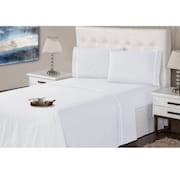 Jogo de Lençol 4 Peças Ponto Palito Queen 400 Fios 1,98 X 1,58 Metros Branco Casa Dona