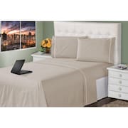 Jogo de Lençol 4 Peças Ponto Palito Queen 400 Fios 1,98 X 1,58 Metros Branco Casa Dona