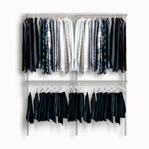 Arara cabideiro aramado trilho parede closet loja suspenso Br 1,90 m
