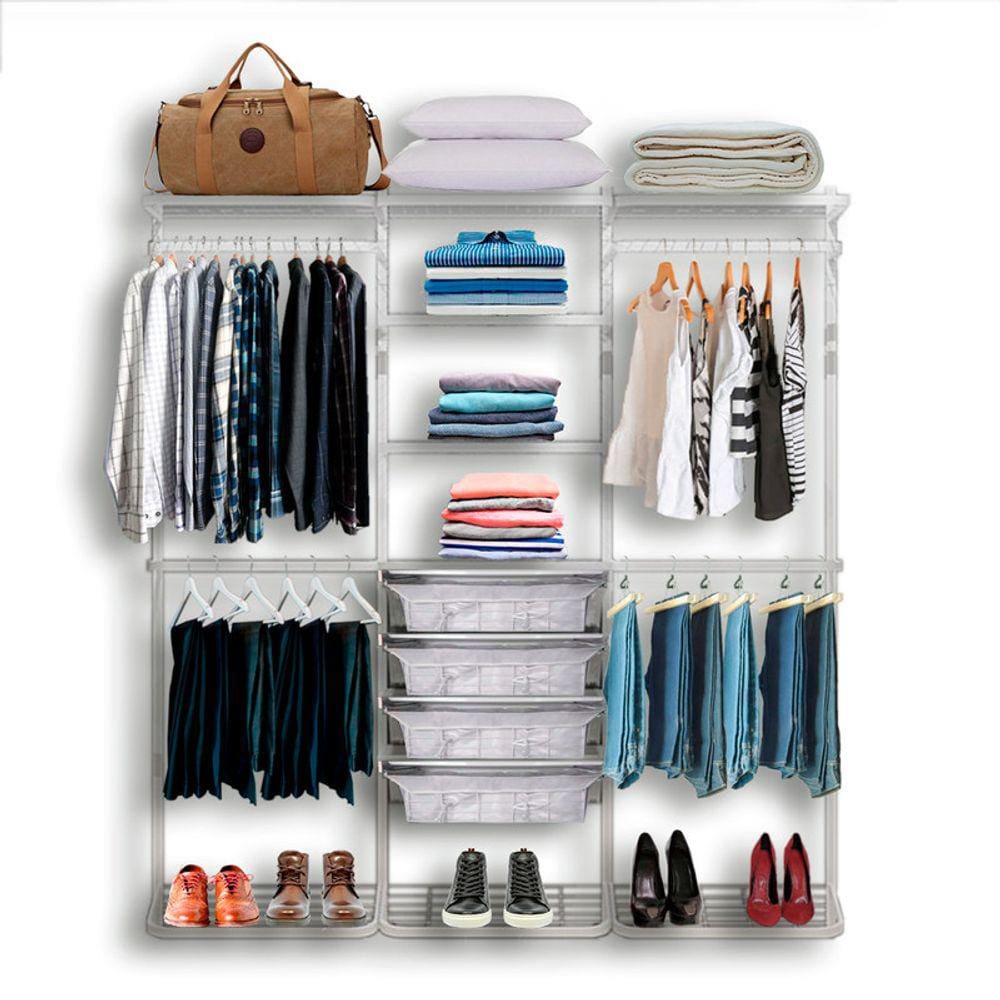 Roupeiro Closet Modulado Aramado Gaveta Sapateira Aço 1,90m BR