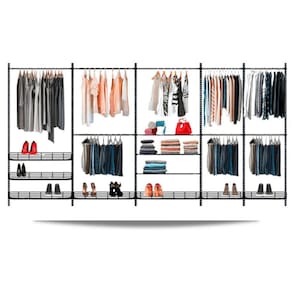 Guarda roupa closet aramado aberto armário modulado roupeiro 4,00 PT
