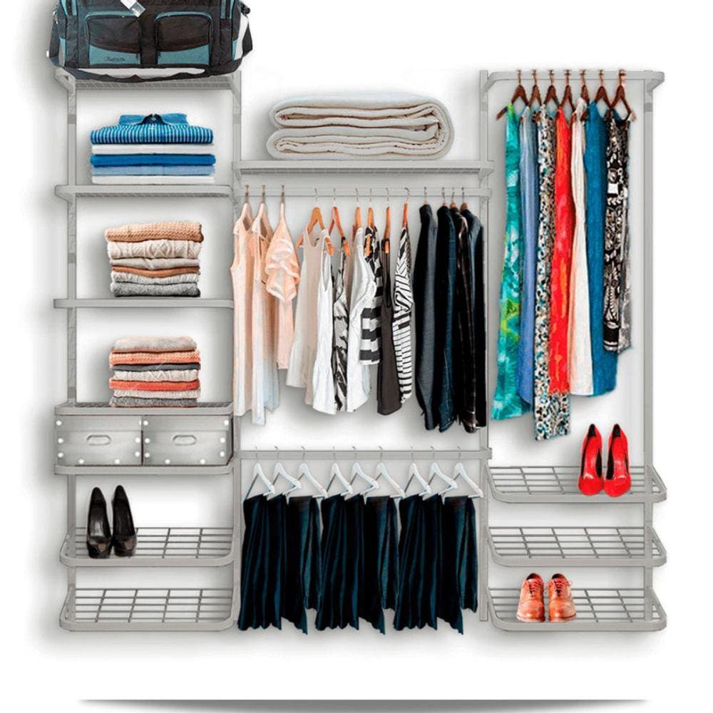 Roupeiro Closet Modulado Aramado Caixas Organizadoras 2,20m BR