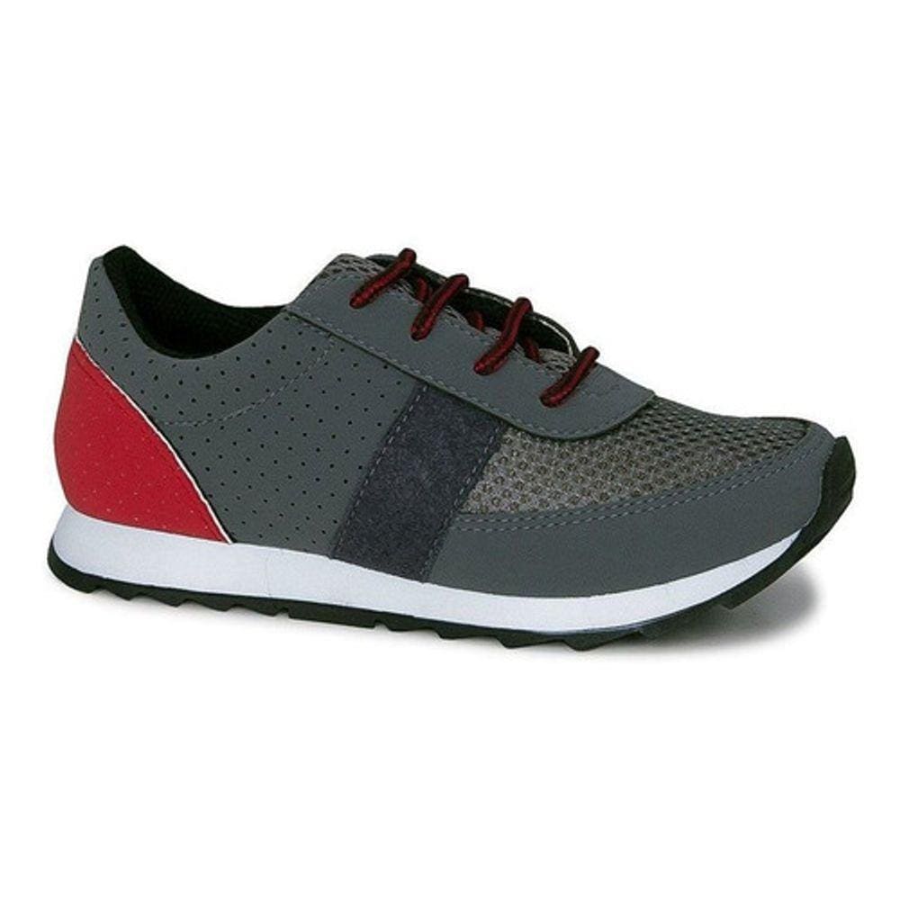 Tênis Infantil Masculino Diversão Confort Nº28 Cor Grafite - Sugar Shoes