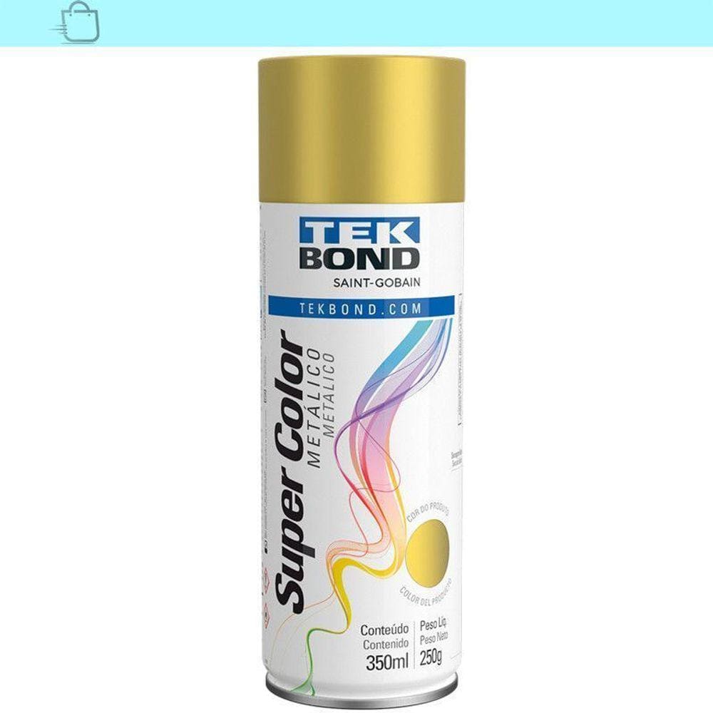 Tinta Super Color Metálico Tekbond 250g 350ml Dourado