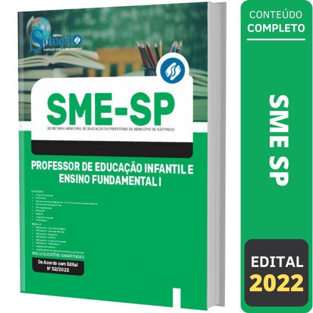 Apostila Concurso Sme Sp - Professor De Educação Infantil