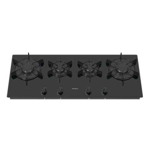 imagem-Cooktop a Gas Linear 4 Bocas Venax Arena Preto - Bivolt