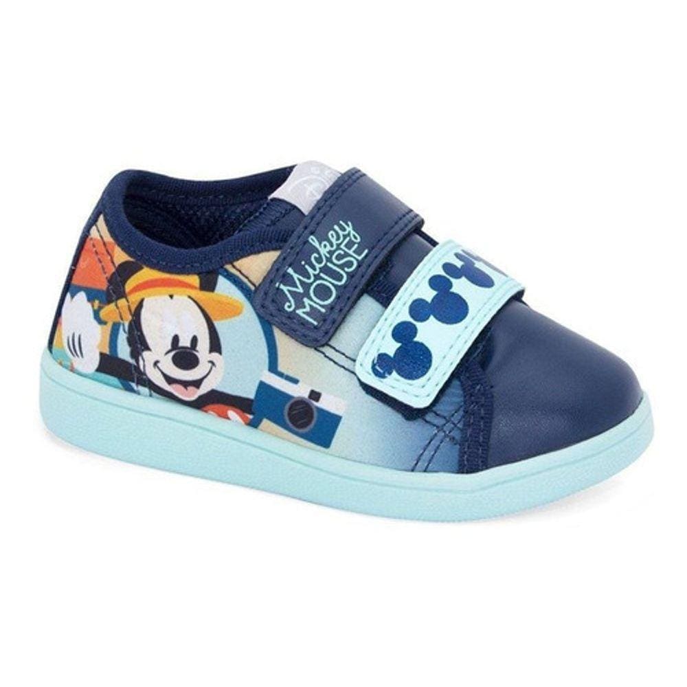 Tênis Infantil Masculino Mickey Mouse Disney Nº25 Cor Azul - Sugar Shoes