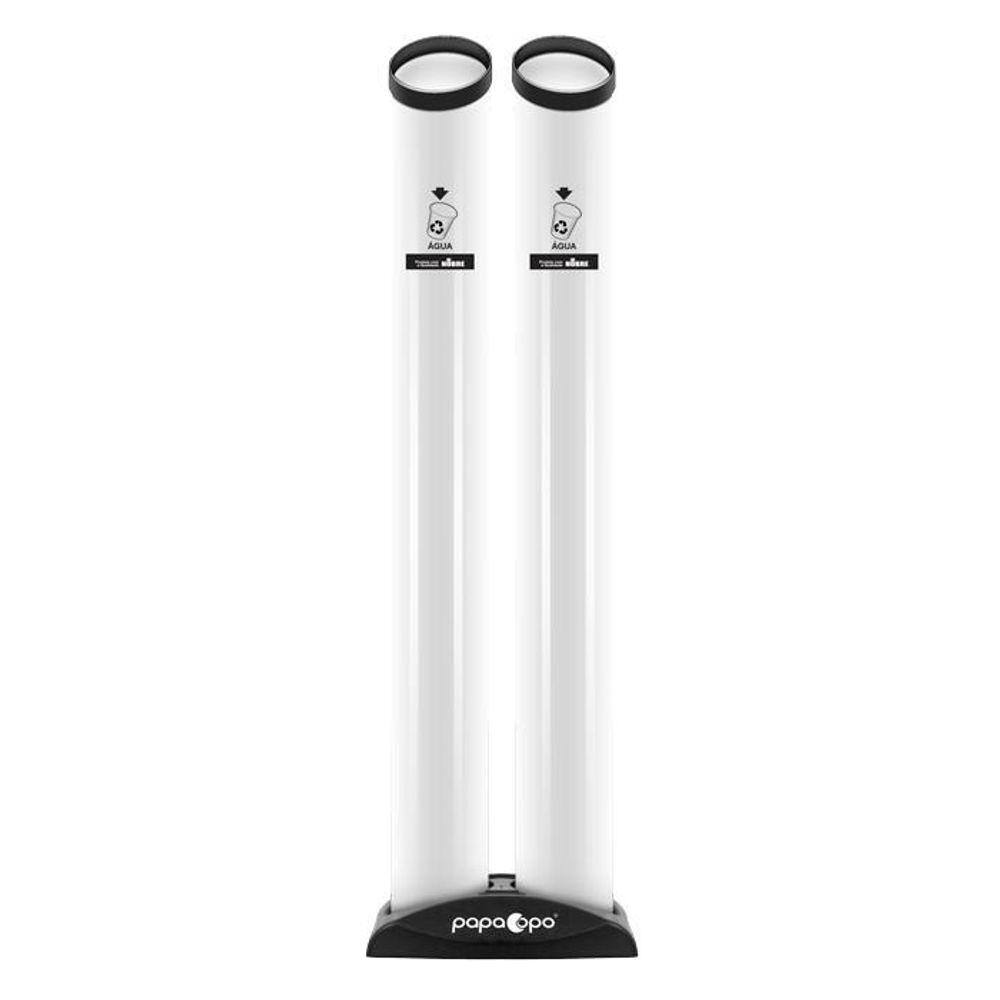 Lixeira Copo Descartável Duplo Agua Dispenser Tubo Com Base