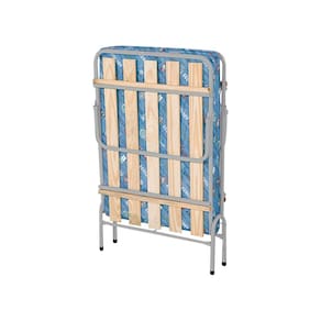 Cama Dobrável Camping Portátil Solteiro Prata com Colchão