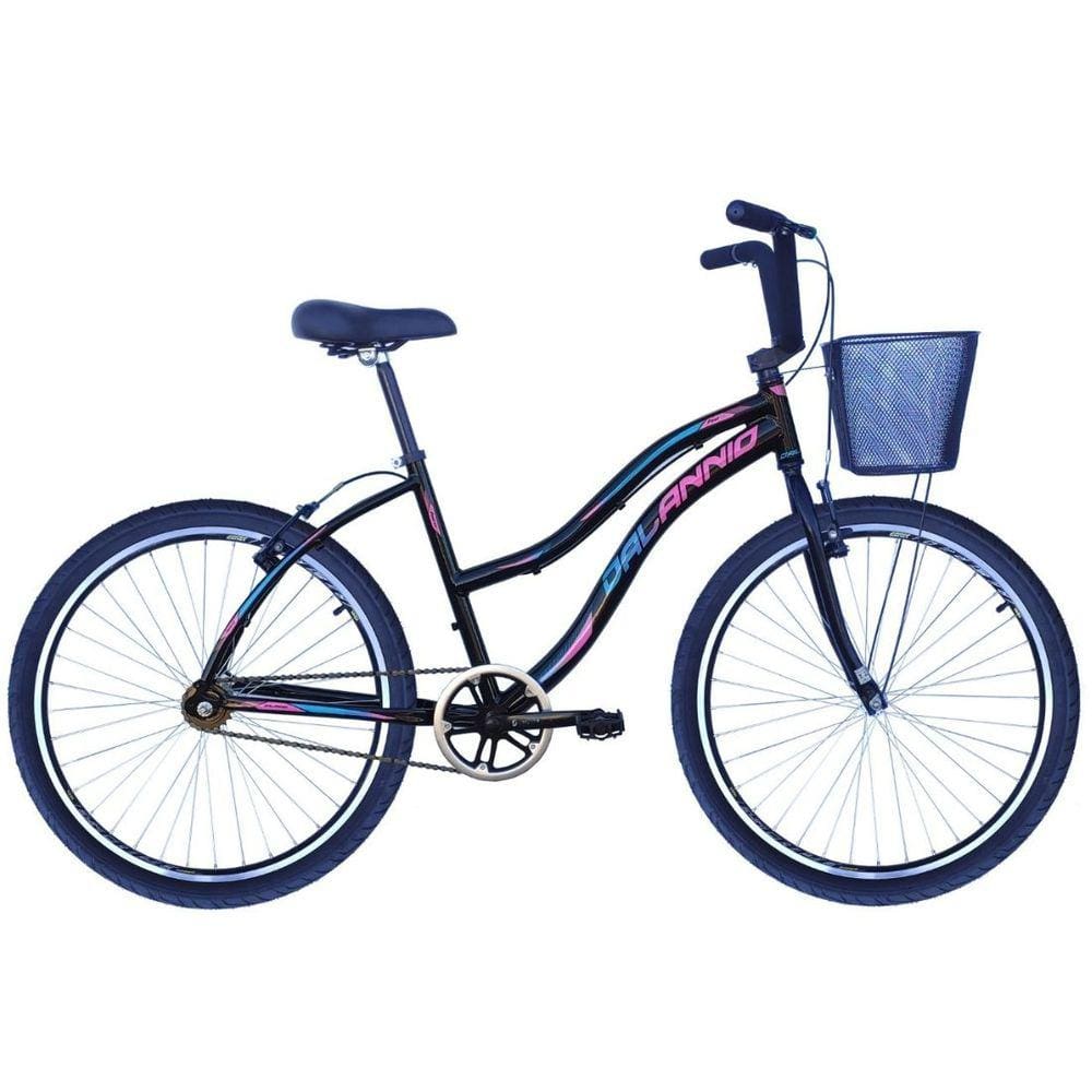 Bicicleta Feminina Aro 26 Beach em Alumínio Preto