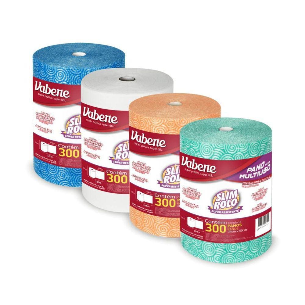 Slim Rolo 40X28Cm 300 Panos Branco 35G Vabene - 1Un
